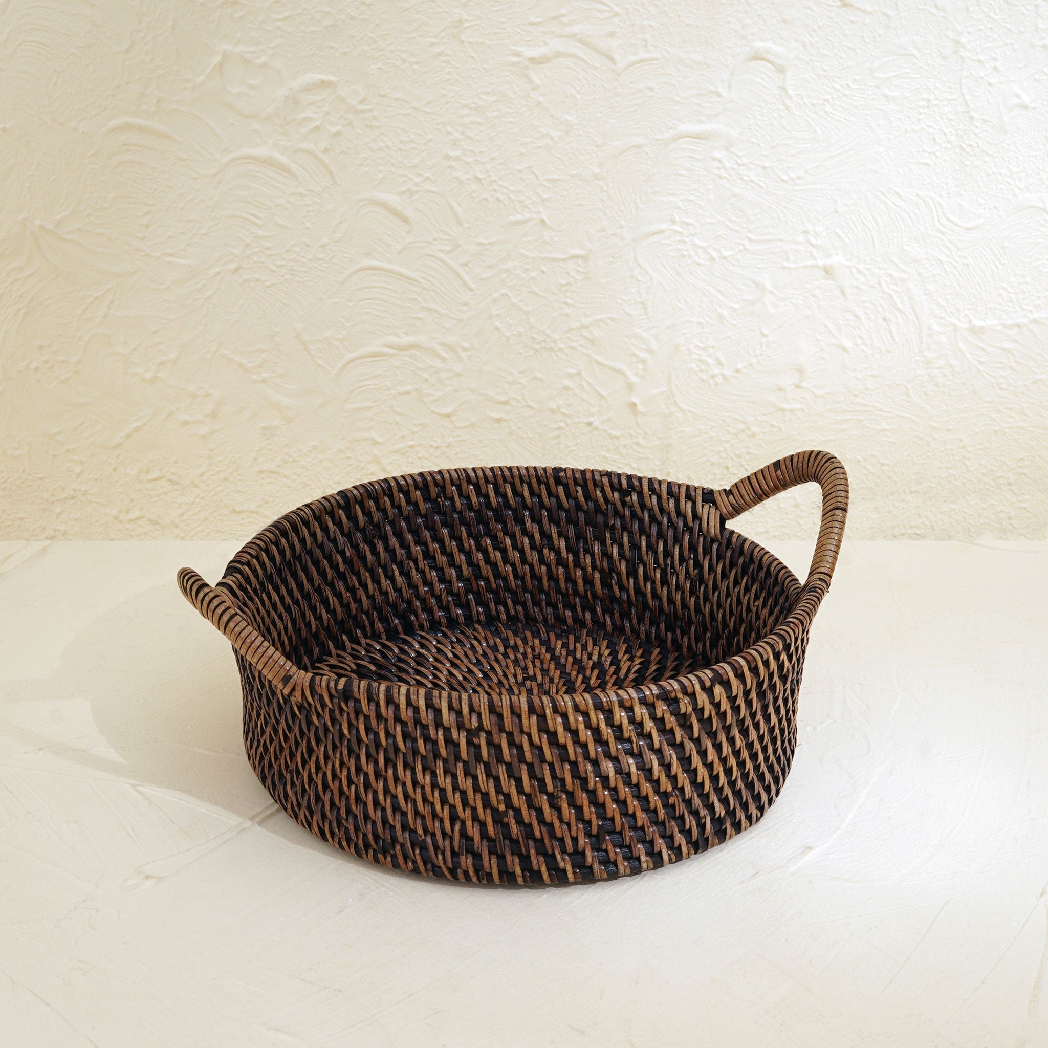 Small Rattan Round Basket with Handles - 4 colours