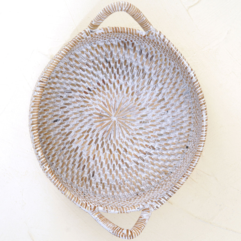 Small Rattan Round Basket with Handles - 4 colours