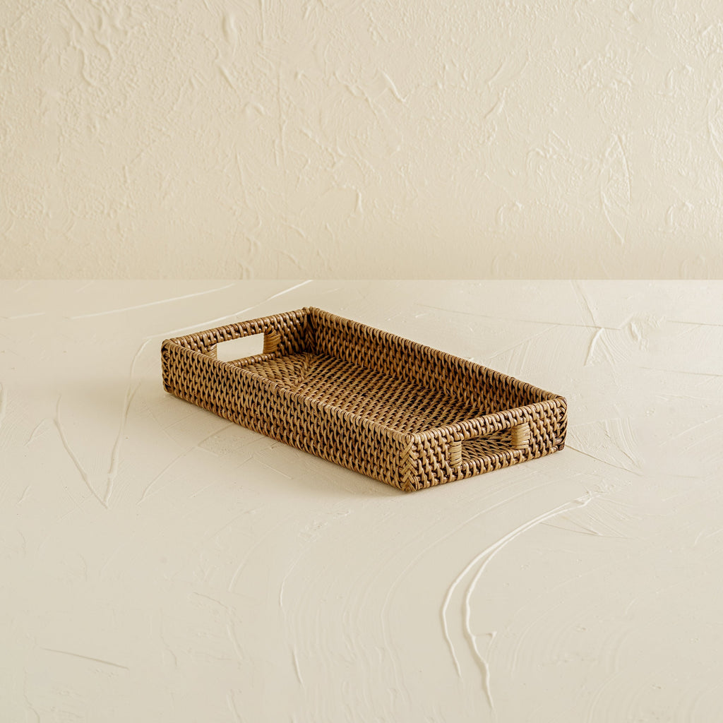 Mini Rattan Tray - Small Rectangular Rattan Display Tray