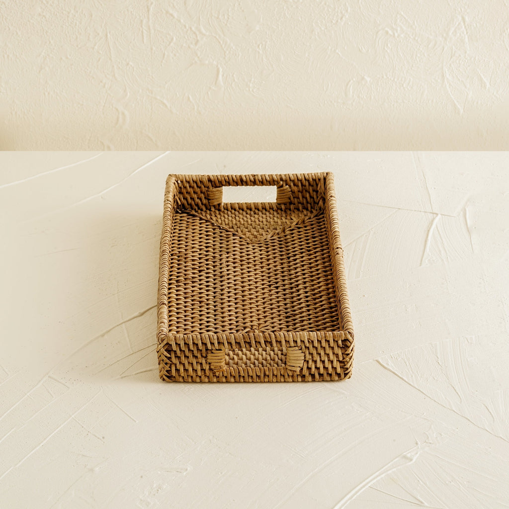 Mini Rattan Tray - Small Rectangular Rattan Display Tray