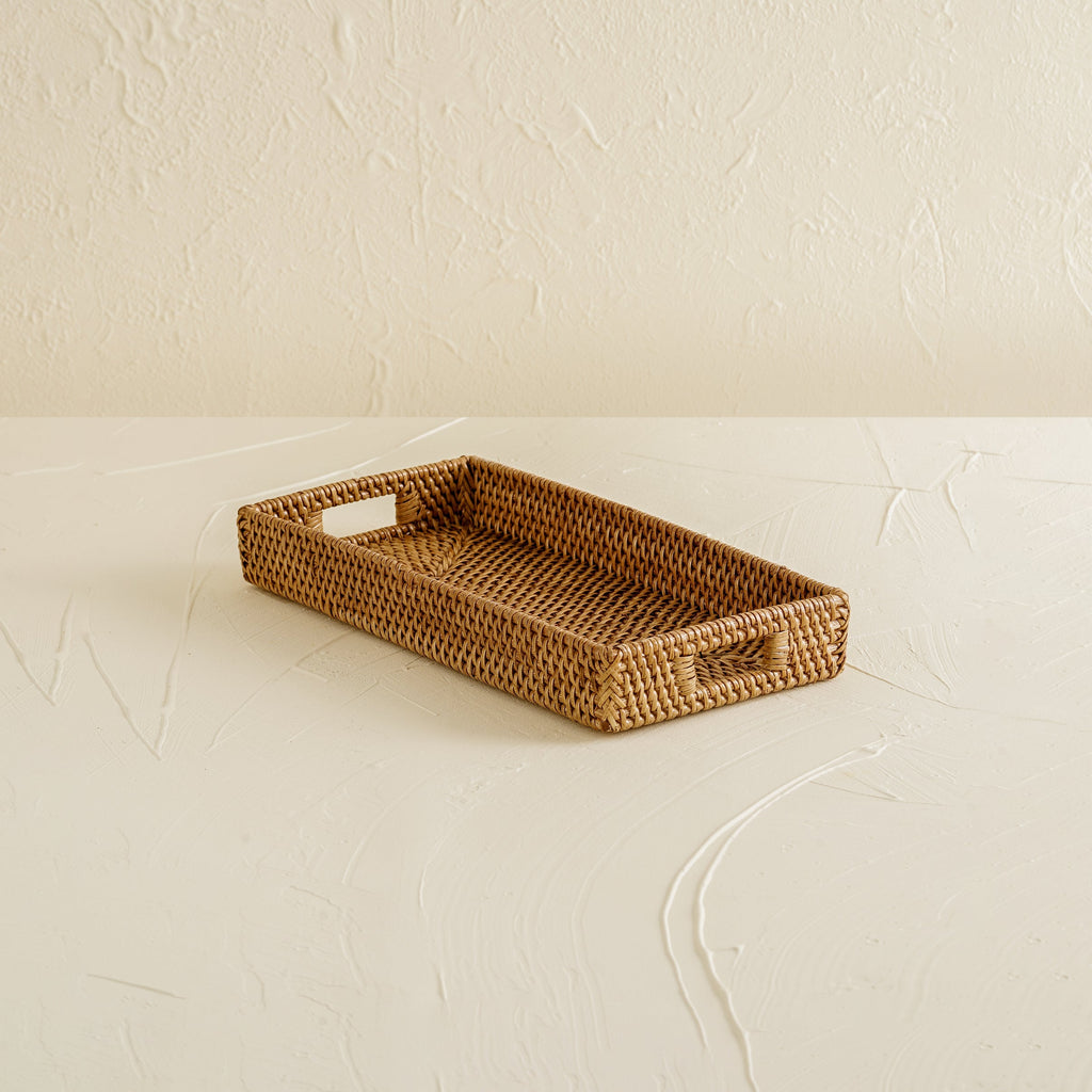 Mini Rattan Tray - Small Rectangular Rattan Display Tray