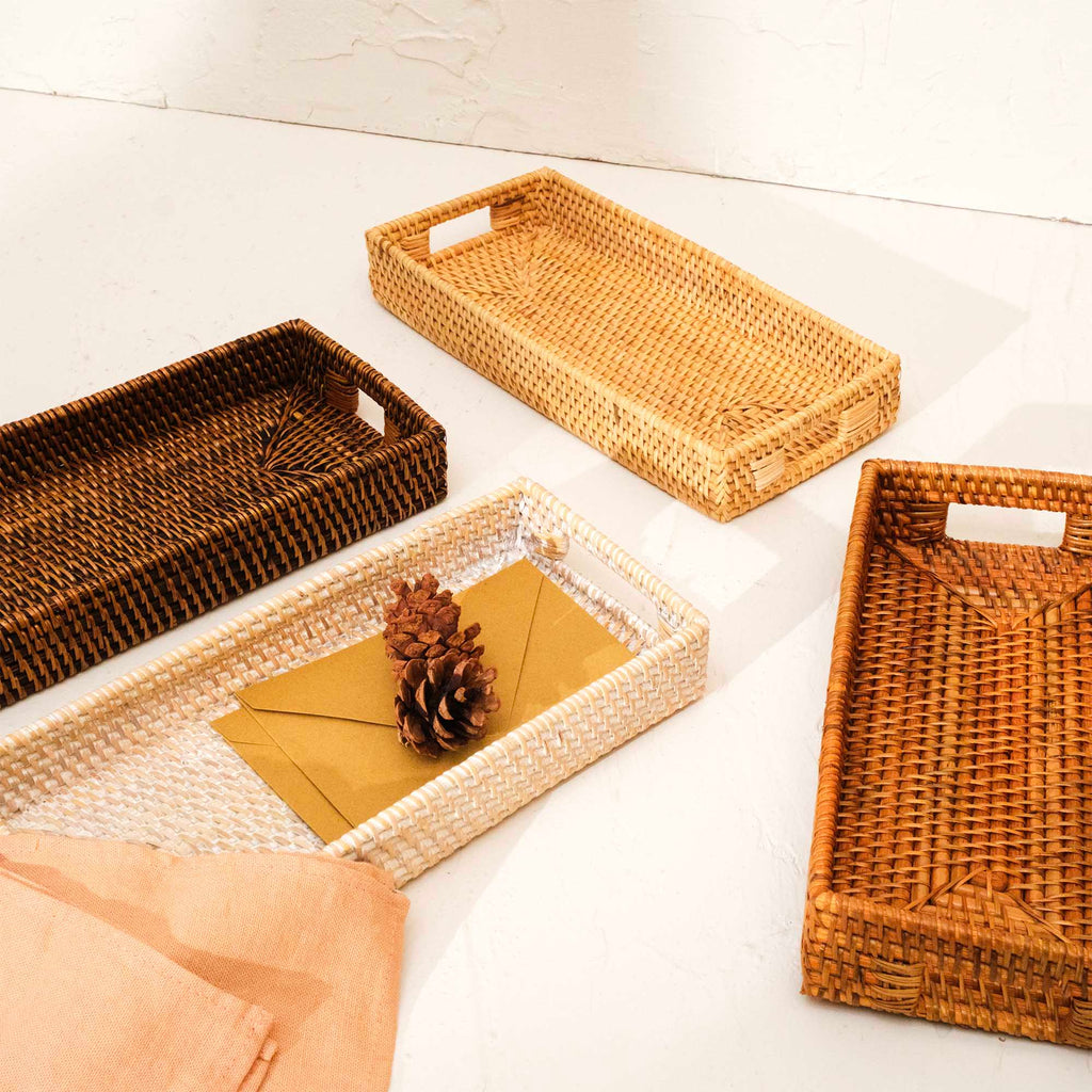 Mini Rattan Tray - Small Rectangular Rattan Display Tray