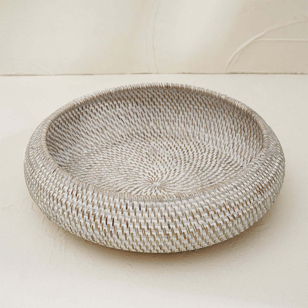 Large Fruit Bowl Woven Rattan in 4 Different Colours