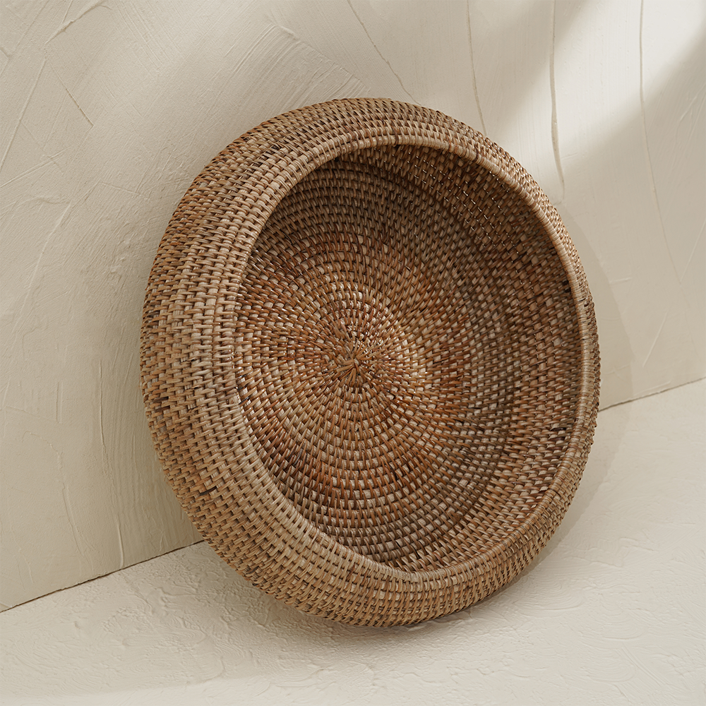 Large Fruit Bowl Woven Rattan in 4 Different Colours