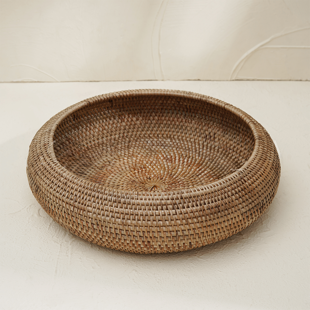 Large Fruit Bowl Woven Rattan in 4 Different Colours