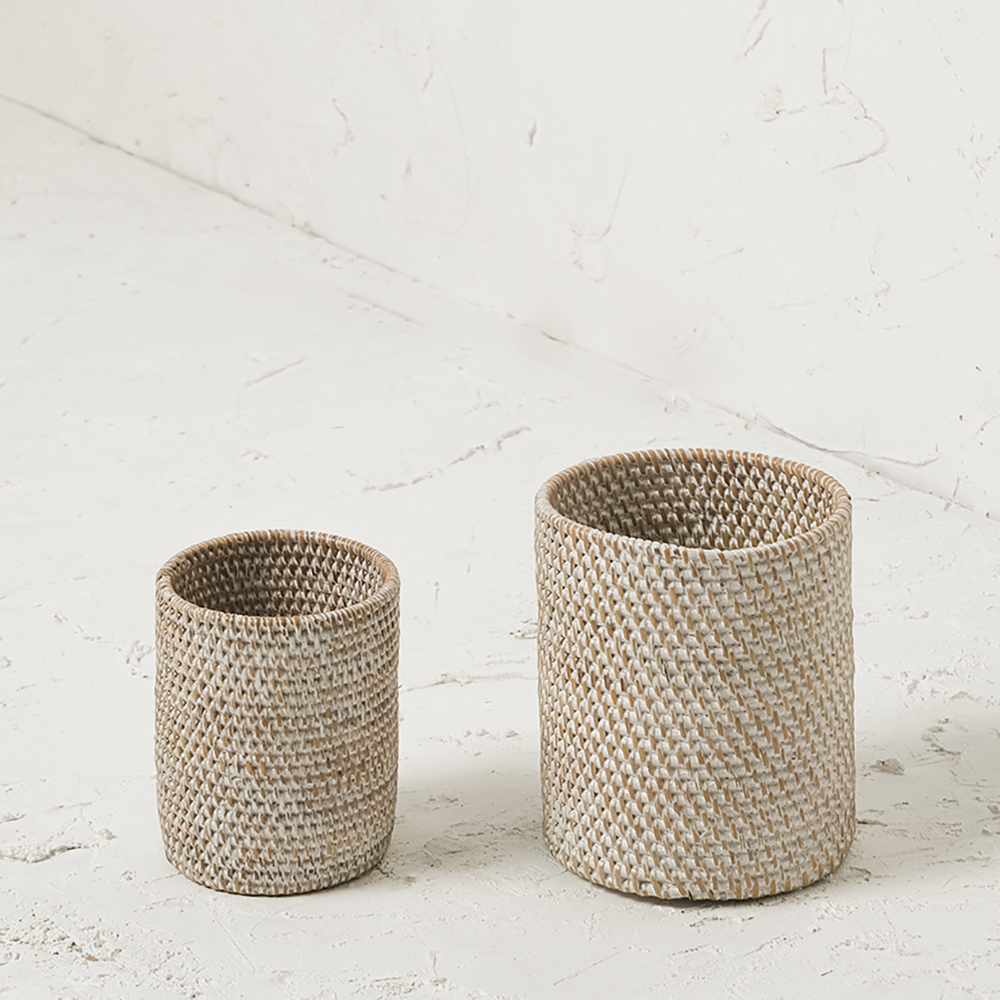 Pen and pencil holder rattan pot