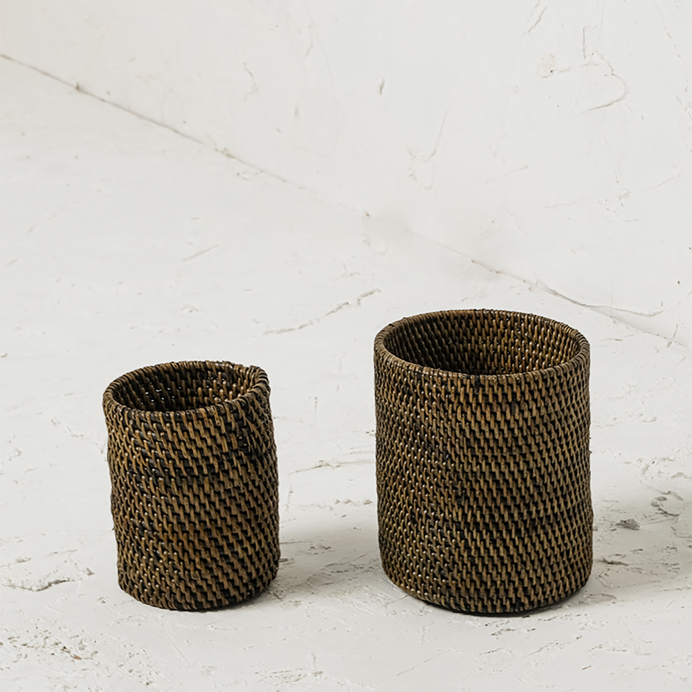 Pen and pencil holder rattan pot