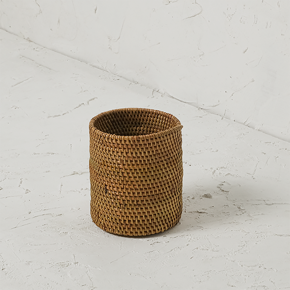 Pen and pencil holder rattan pot