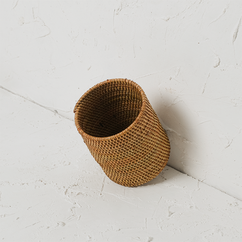 Pen and pencil holder rattan pot