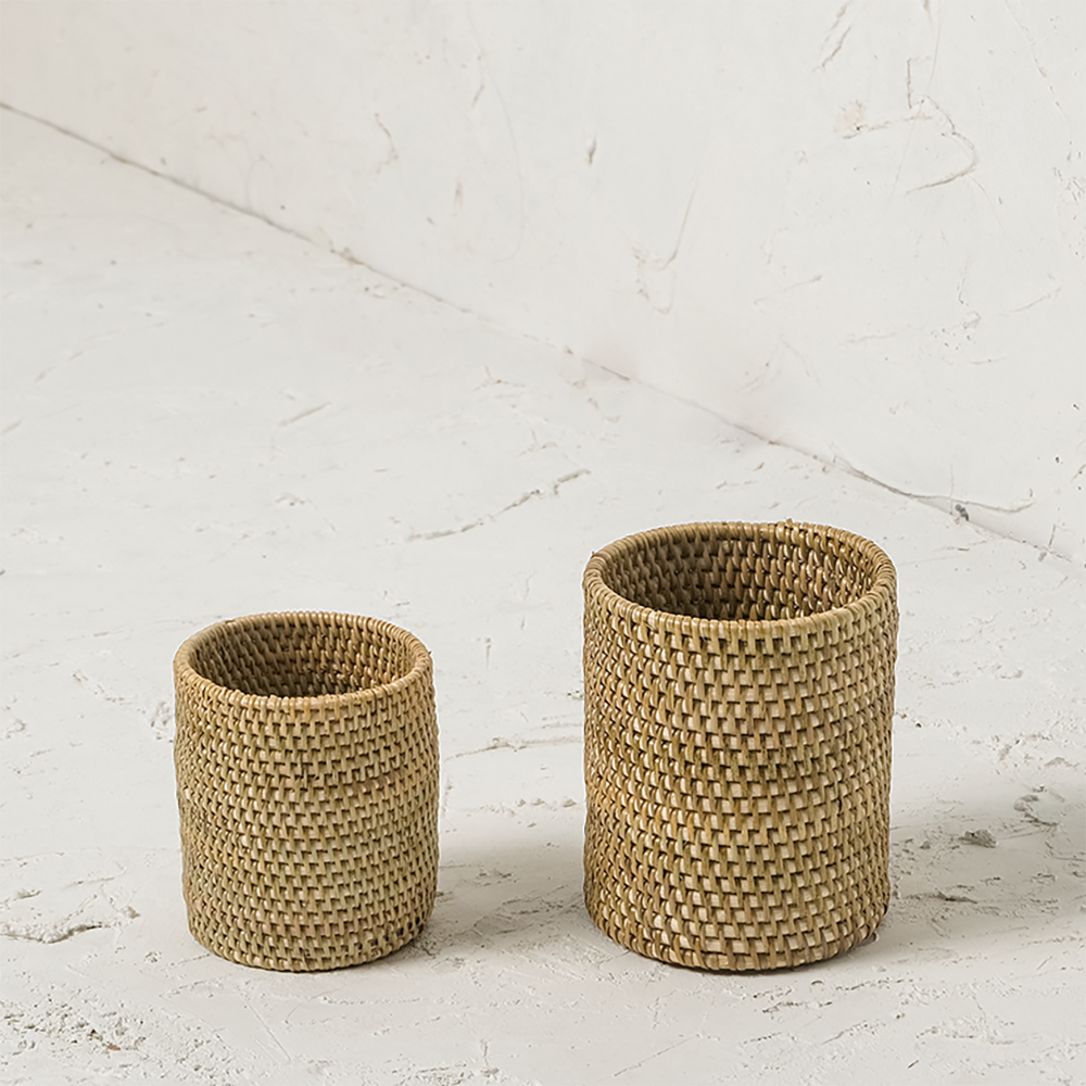 Pen and pencil holder rattan pot
