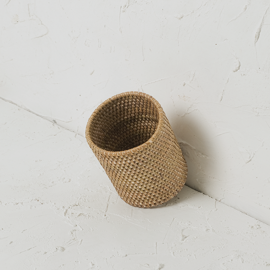 Pen and pencil holder rattan pot