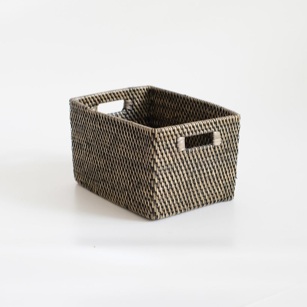 Colourful rattan storage baskets in 4 colours